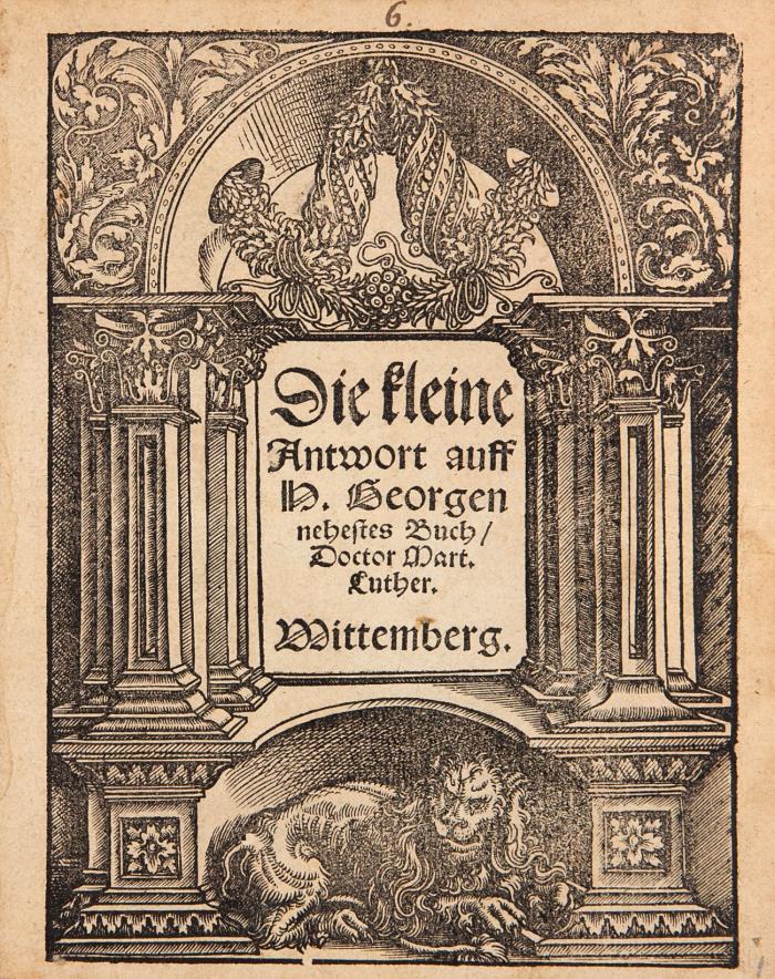 Die kleine Antwort auff H. Georgen nehestes Buch.