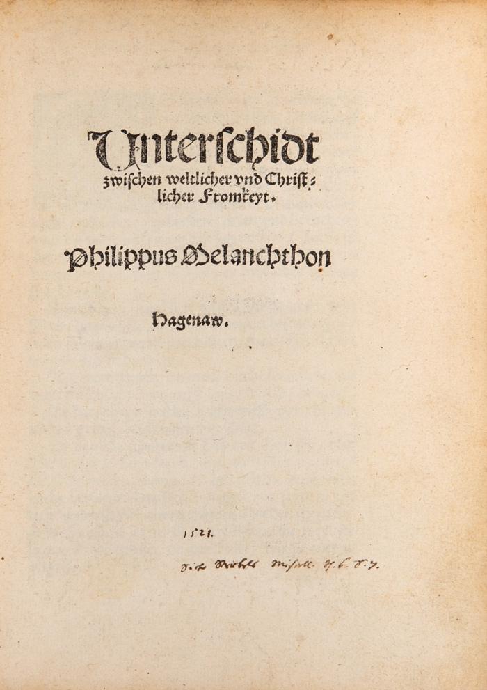 Unterschidt zwischen weltlicher vnd Christlicher Fromkeyt.