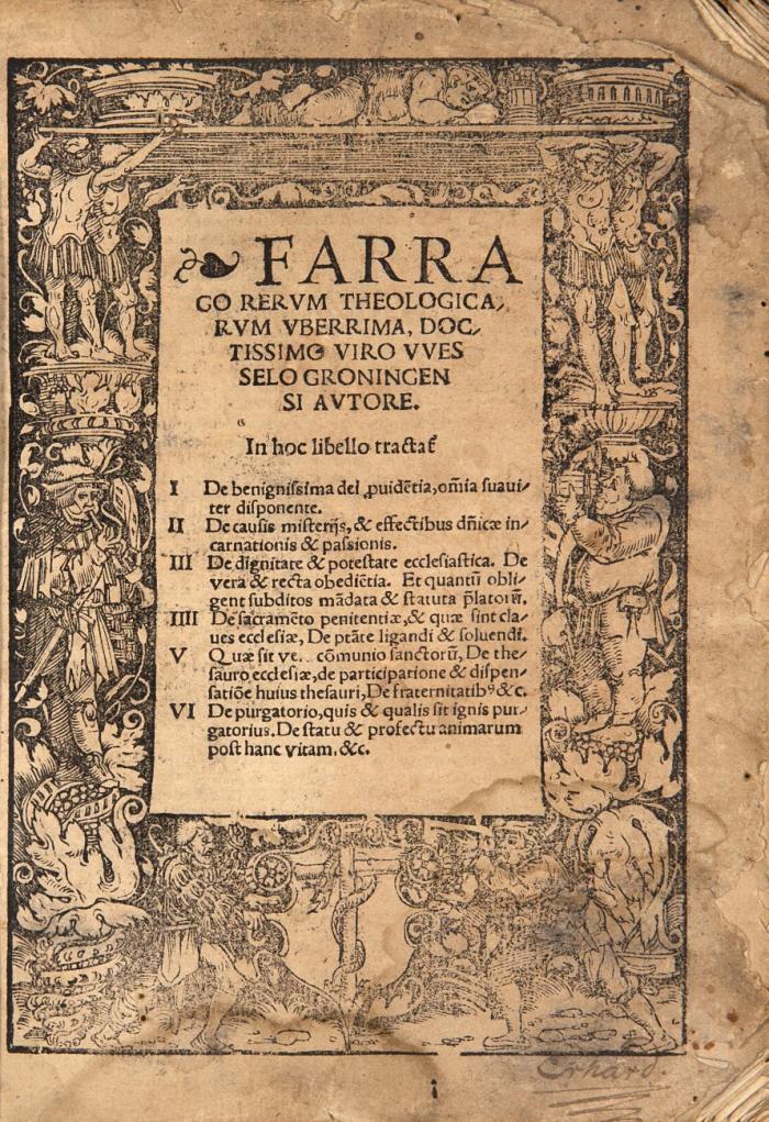 Farrago rervm theologicarvm vberrima.