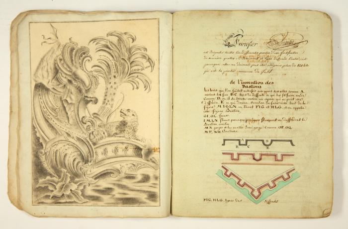 Principes de la fortification de Campagne. Französische Handschrift von 2 Händen.