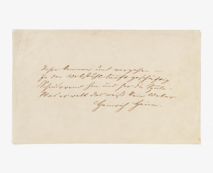 E. Gedicht m. U. auf Stammbuchblatt;