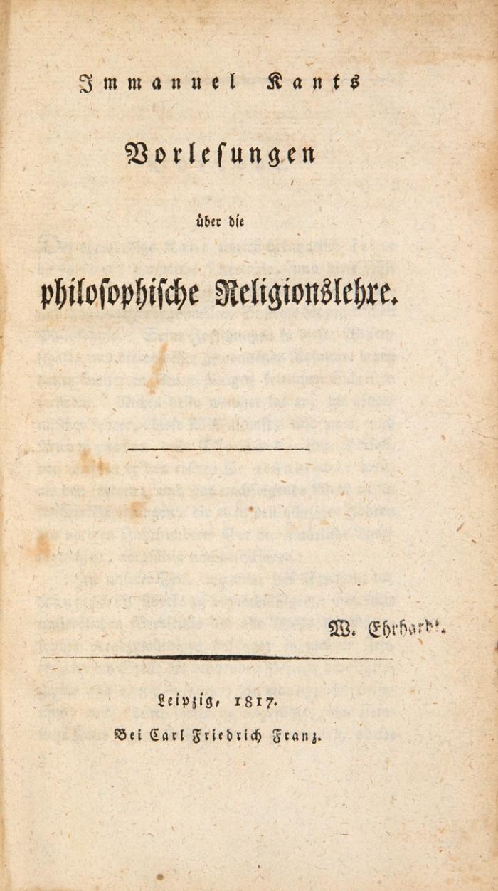 Vorlesungen über die philosophische Religionslehre.