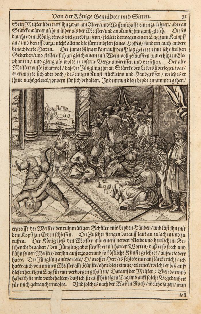 Persianischer Rosenthal. In welchem viel lustige Historien, scharffsinnige Reden und nützliche Regeln. Vor 400 Jahren von einem sinnreichen Poeten Schich Saadi in Persischer sprach beschrieben. Jetzo aber von Adamo Oleario ... in hochdeutscher Sprache heraus gegeben.