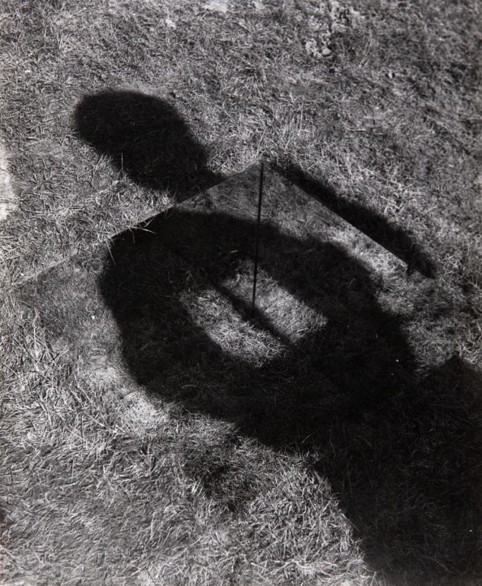An invisible hole revealed by shadow of the artist