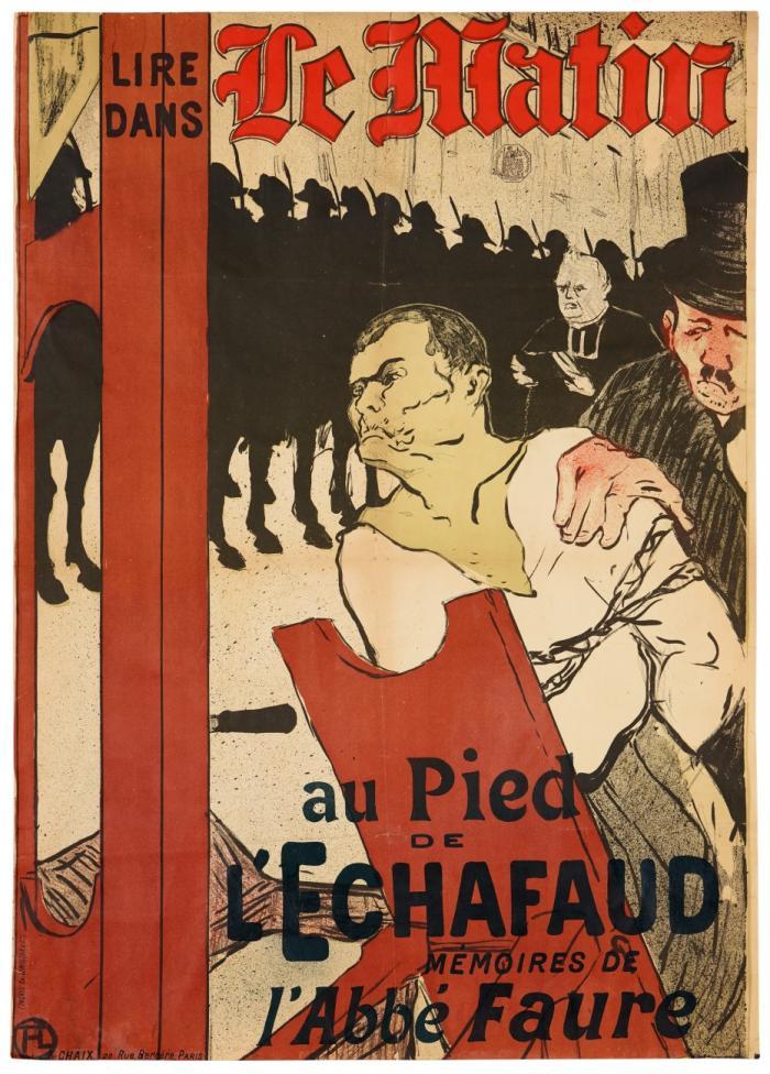 H. de Toulouse-Lautrec. Au Pied de l'Echafaud. Farblithographie. 1893. Plakat.