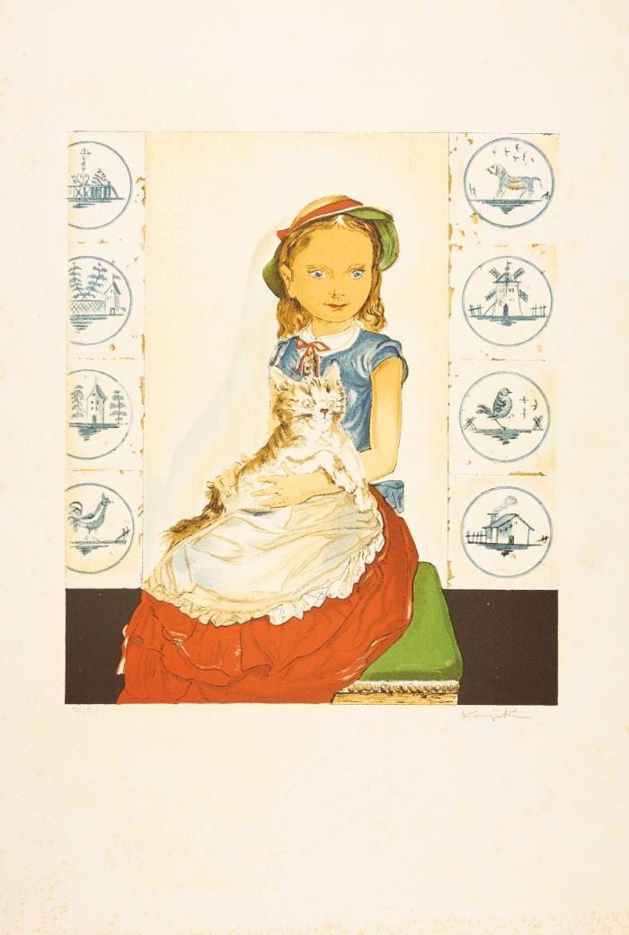 JEUNE FILLE AVEC UN CHAT