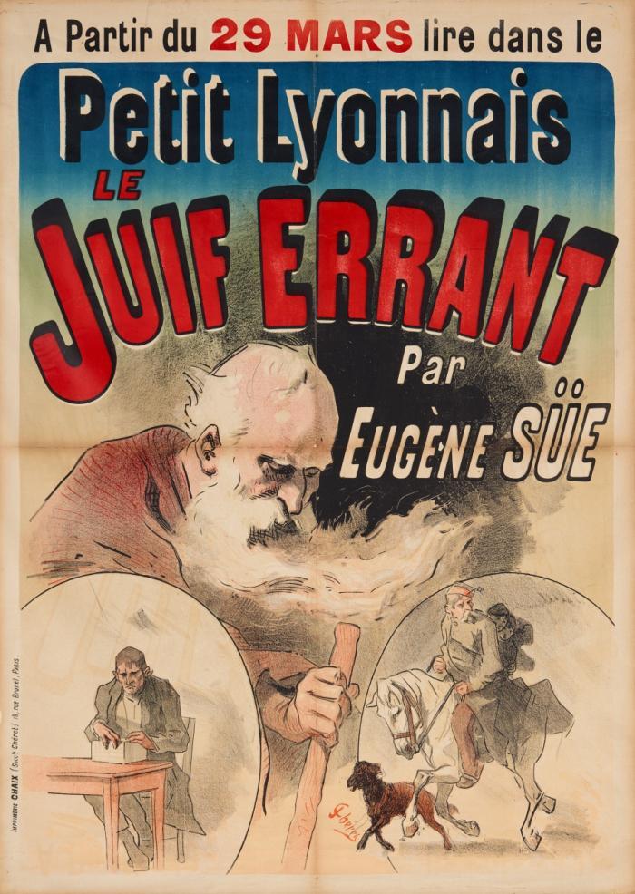 J. Chéret. Le Juif errant par Eugen Sue. 1888. Farblithographie. Plakat.