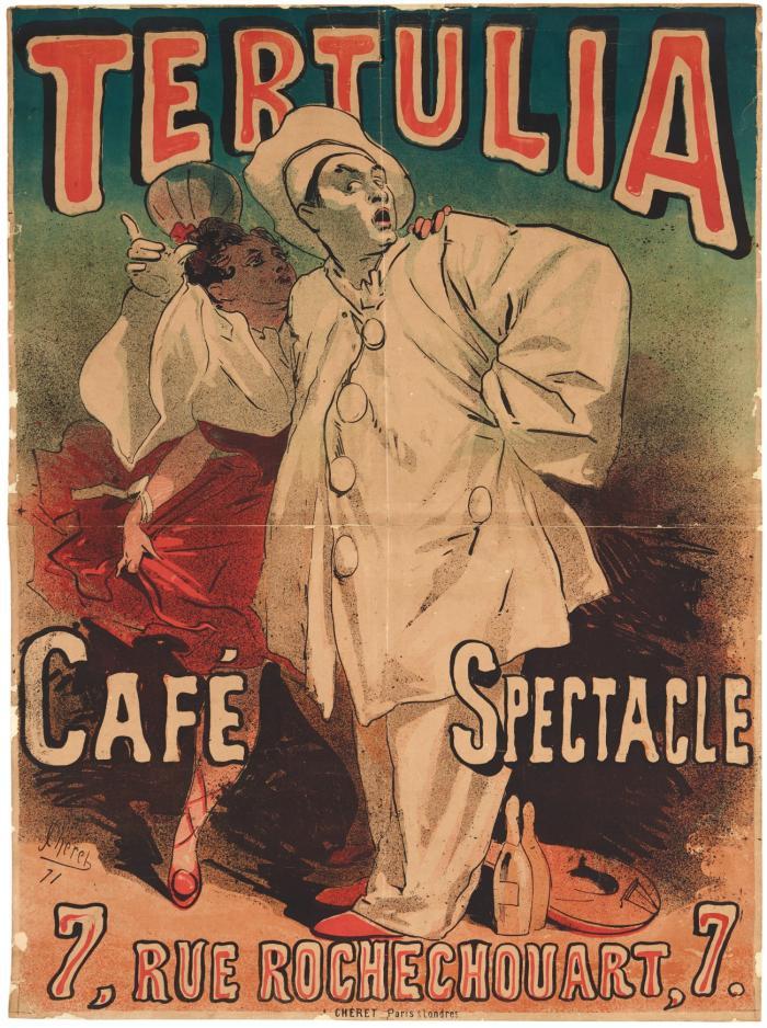 J. Chéret. Tertulia. Café Spectacle. Farblithographie. 1871. Plakat.