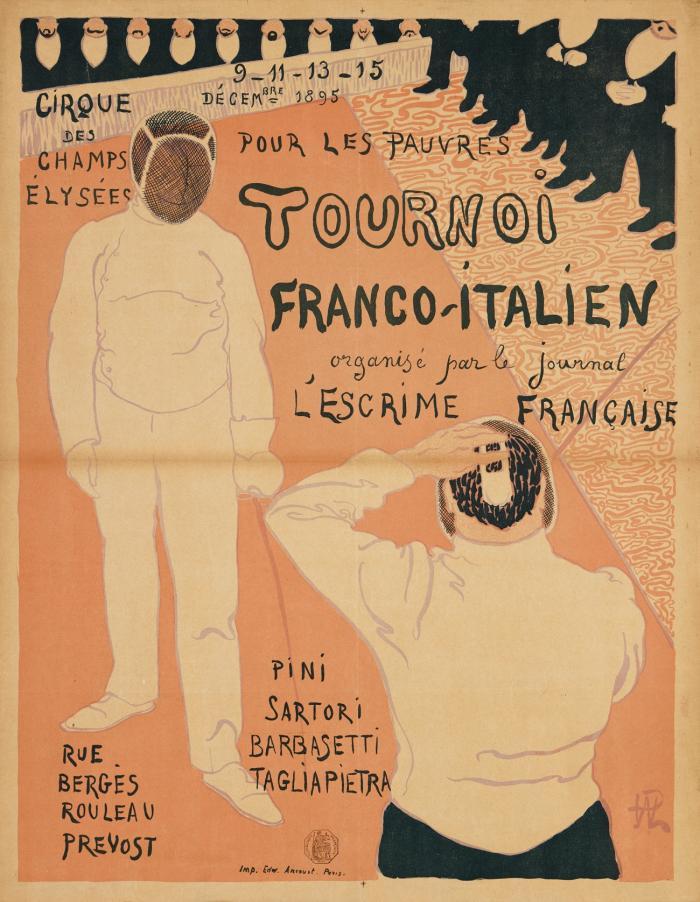R.-G. Hermann-Paul. Tournoi Franco-Italien. Farblithographie. 1895. Plakat.