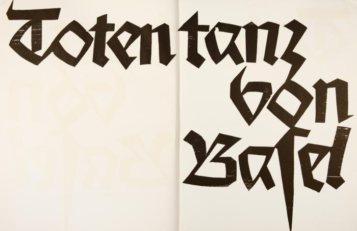 Totentanz von Basel mit den Dialogen des mittelalterlichen Wandbildes.
