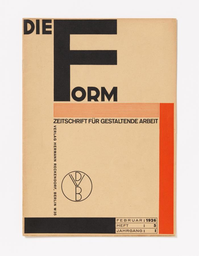 Die Form. Zeitschrift für gestaltende Arbeit. Für den Deutschen Werkbund und (ab Heft 6:) den Verband Deutscher Kunstgewerbevereine hrsg. von Walter Curt Behrendt. 1. Jg. 1926 Hefte 5, 6, 9 u. 15 (Febr.-Dez.). - 4 Hefte.