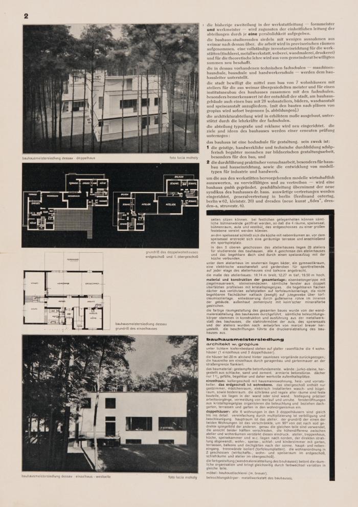 bauhaus 1. [1. Jg.] 1926 (4. Dez.). Schriftleitung: Walter Gropius und L. Moholy-Nagy.