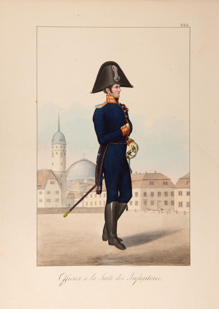 Grossherzoglich hessisches Militär. Nach der Natur aufgenommen ...[Ungebundene Blatt].