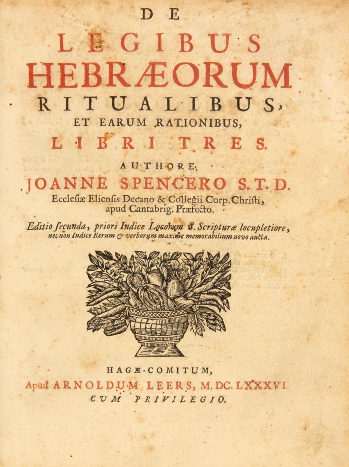 De legibus hebraeorum ritualibus, et earum rationibus. 3 Tle in 1 Bd.
