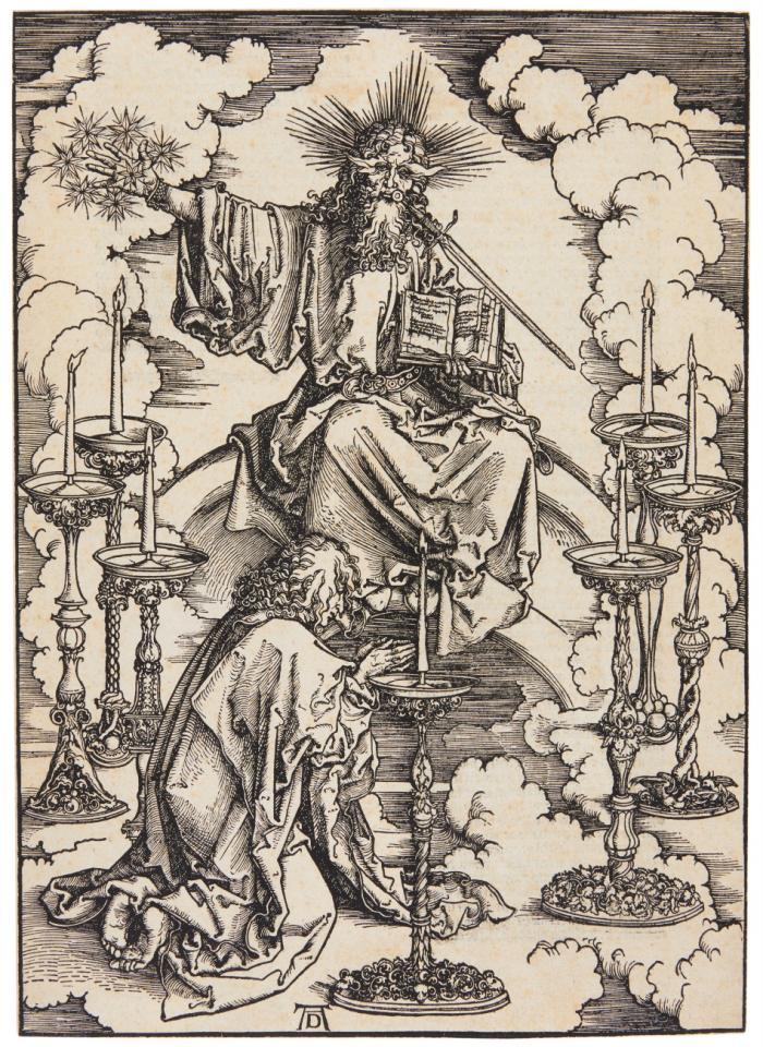 Johannes erblickt die sieben Leuchter.