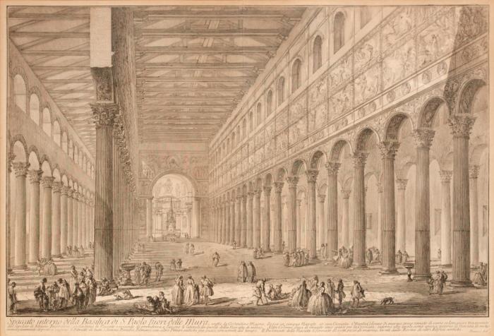 Spaccato interna della Basilica di S. Paolo fuori delle Mura (Das Innere von S. Paolo fuori delle Mura).