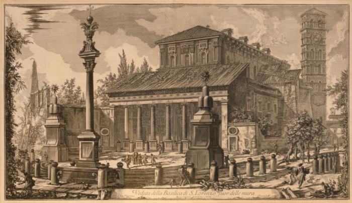 Veduta della Basilica di S. Lorenzo fuor delle mura. (S. Lorenzo fuori le Mura).