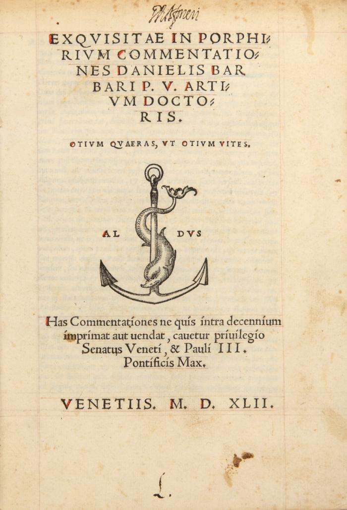 Exquisitae in Porphirivm commentationes.