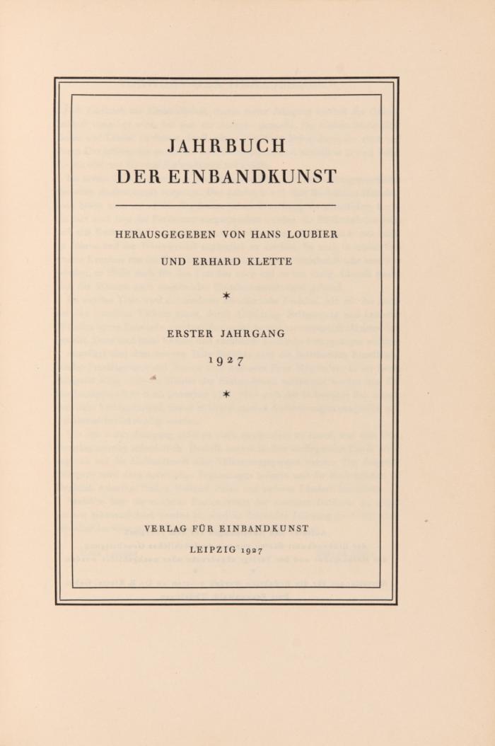 Jahrbuch der Einbandkunst. 4 Jahrgänge in 3 Bden.