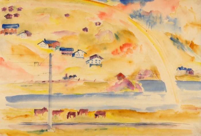 LANDSCHAFT MIT REGENBOGEN