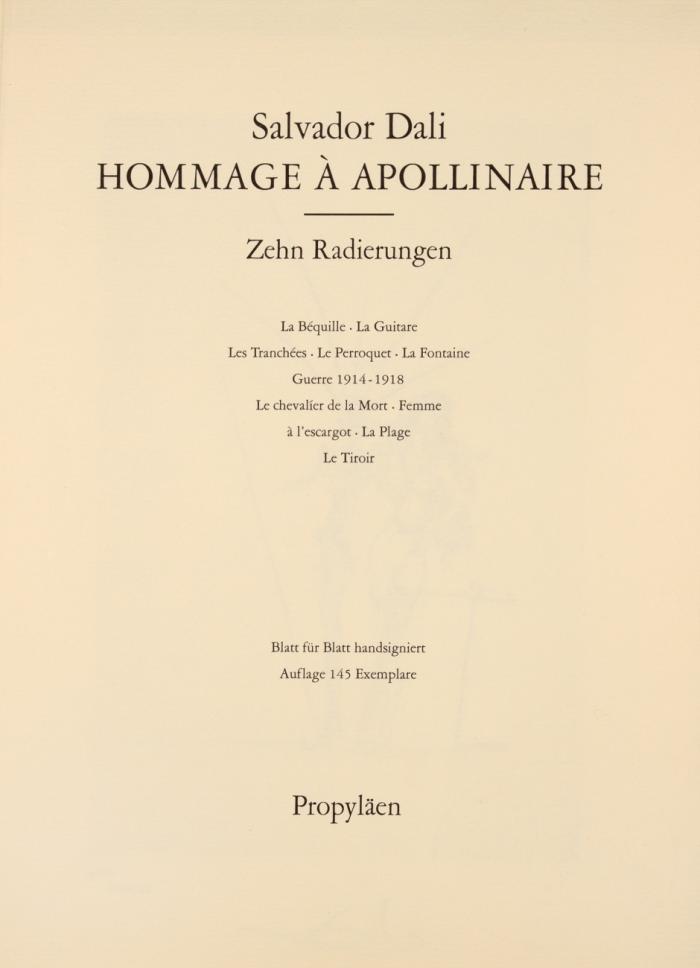 HOMMAGE À APOLLINAIRE