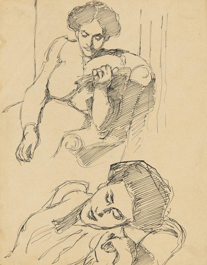 FRAU IM SESSEL, SCHLAFENDE FRAU