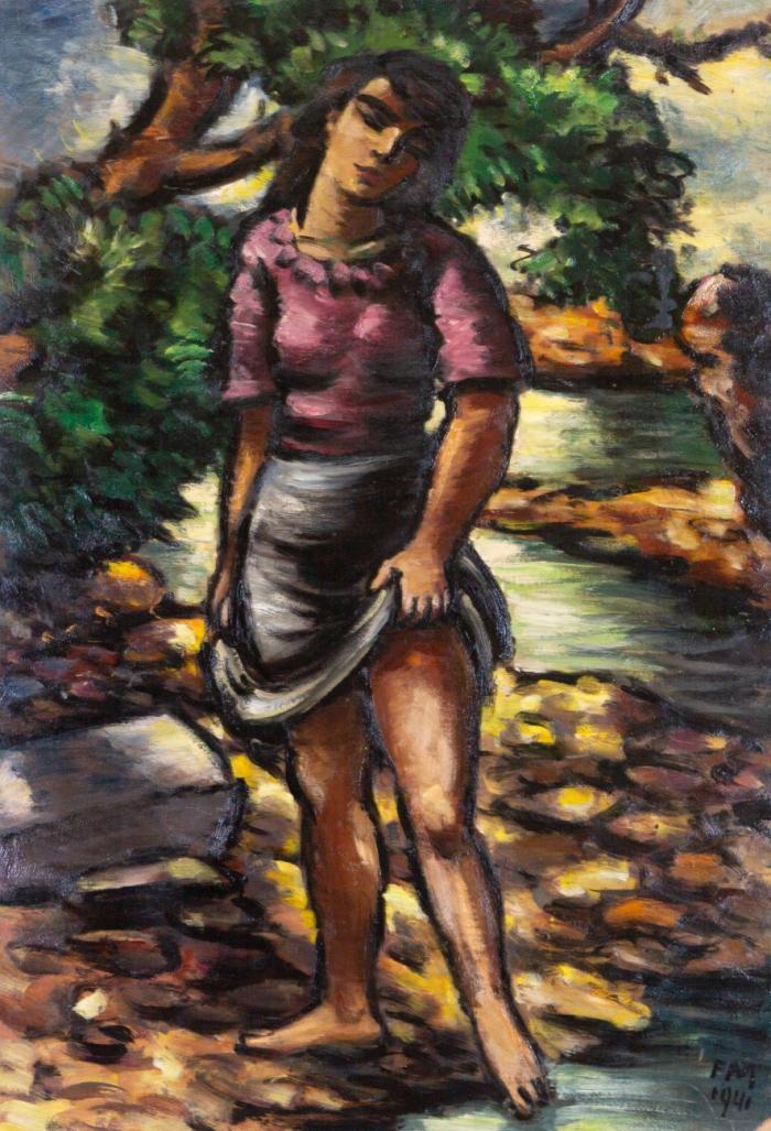 BRUNE AU BORD DE L'EAU