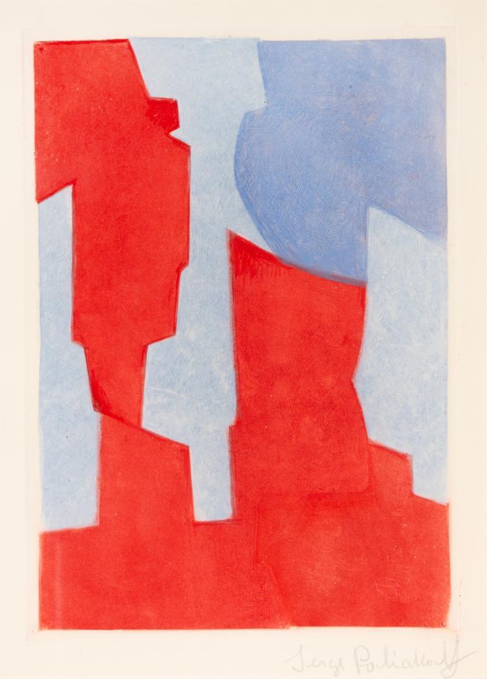 KOMPOSITION IN ROT UND BLAU (AUS: PARMENIDES PLATONISCHER DIALOG)