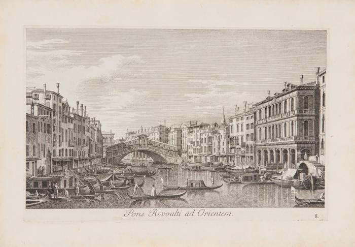 Urbis Venetiarum prospectus celebriores. ex Antonii Canal tabulis XXXVIII. aere expressi ab Antonio Visentini in partes tres distriburi. 3 Tle. in 1 Bd.