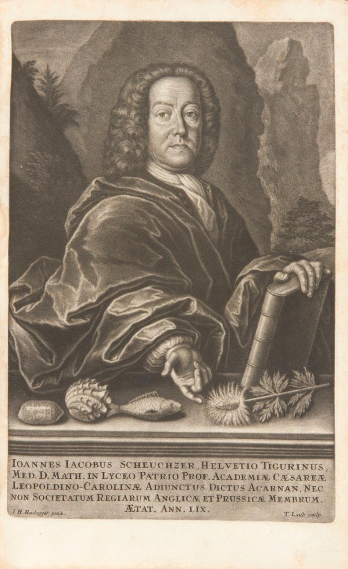 Kupfer-Bibel, in welcher die Physica sacra oder geheiligte Natur-Wissenschafft derer in Heil. Schrifft vorkommenden natürlichen Sachen , deutlich erkläret und bewährt. Ausgegeben und verlegt durch Johann Andreas Pfeffel. 4 Abteilungen Text in 3 Bänden und 2 Tafelbände in zus. 5 Bden.