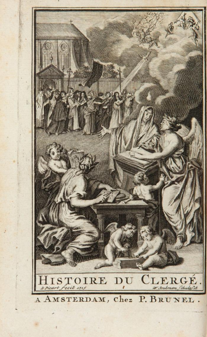 Histoire de Clergé seculier et regulier. Des congregations de Chanoines & de Clercs & des ordres religieux de l'un & de l'autre sexe ... 4 in 2 Bdn.