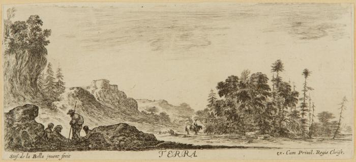 Die vier Elemente. TERRA. AQUA. AER. IGNIS.