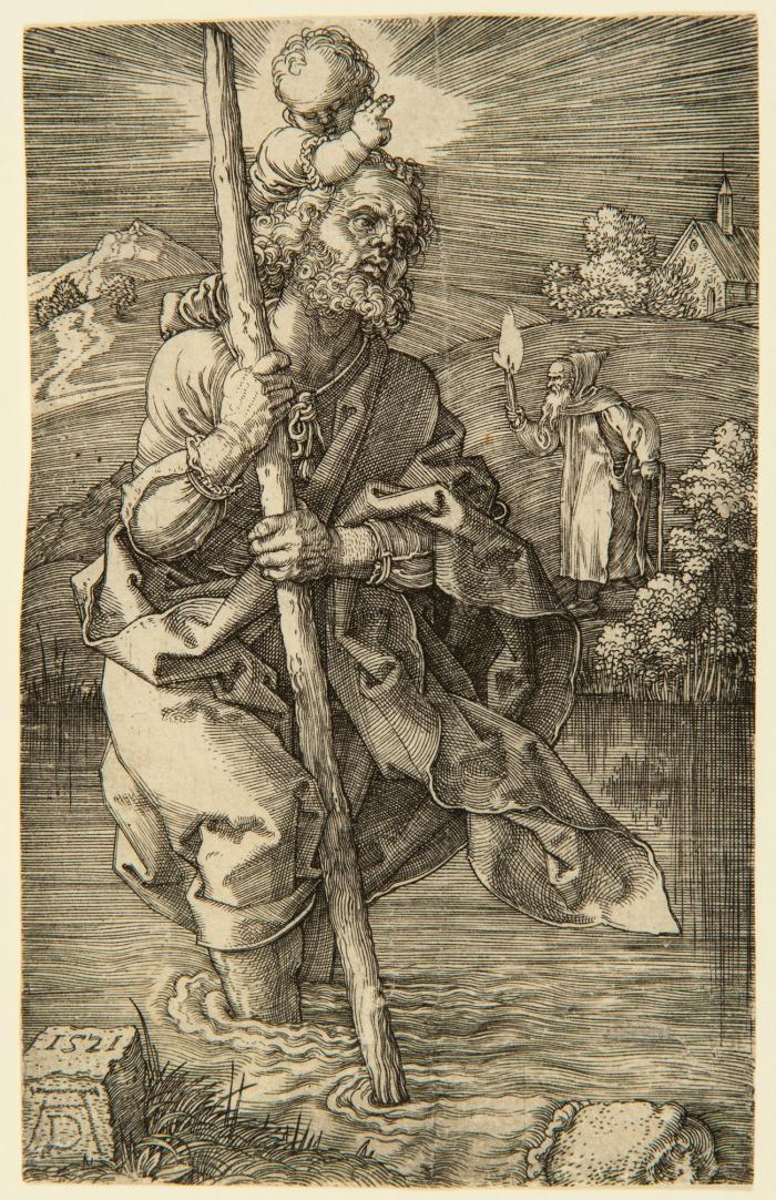 Der hl. Christophorus, nach rechts schauend