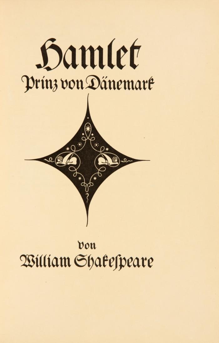 Hamlet Prinz von Dänemark. Übersetzt von W. A. Schlegel.