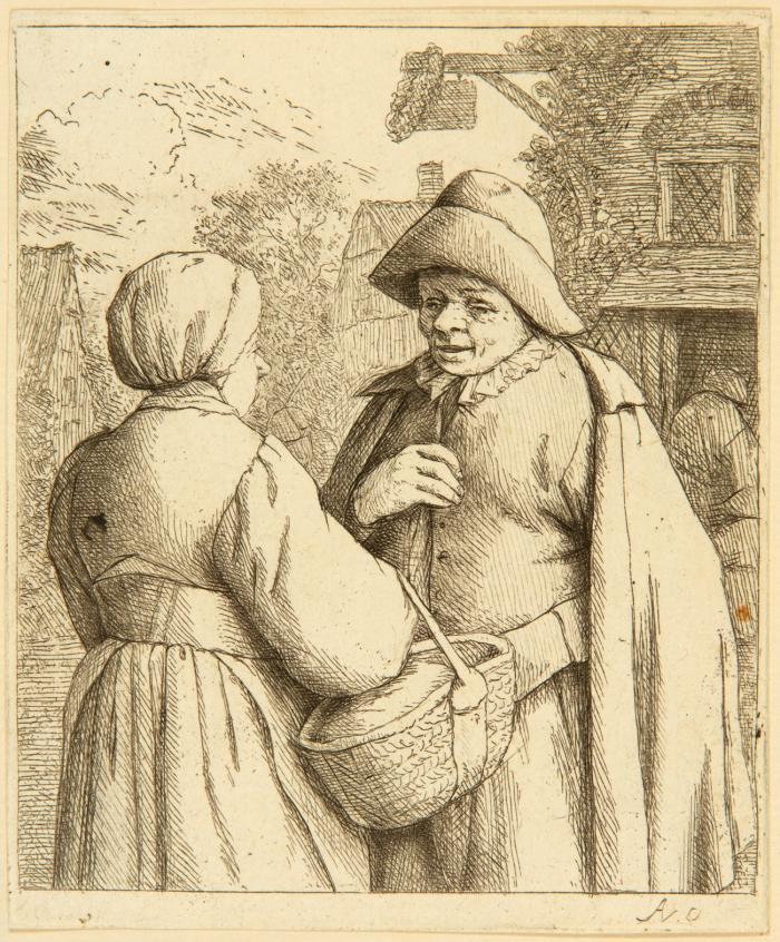 Mann und Frau in Unterhaltung.