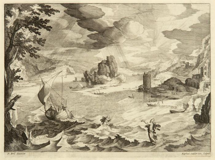 Meereslandschaft mit Christus.