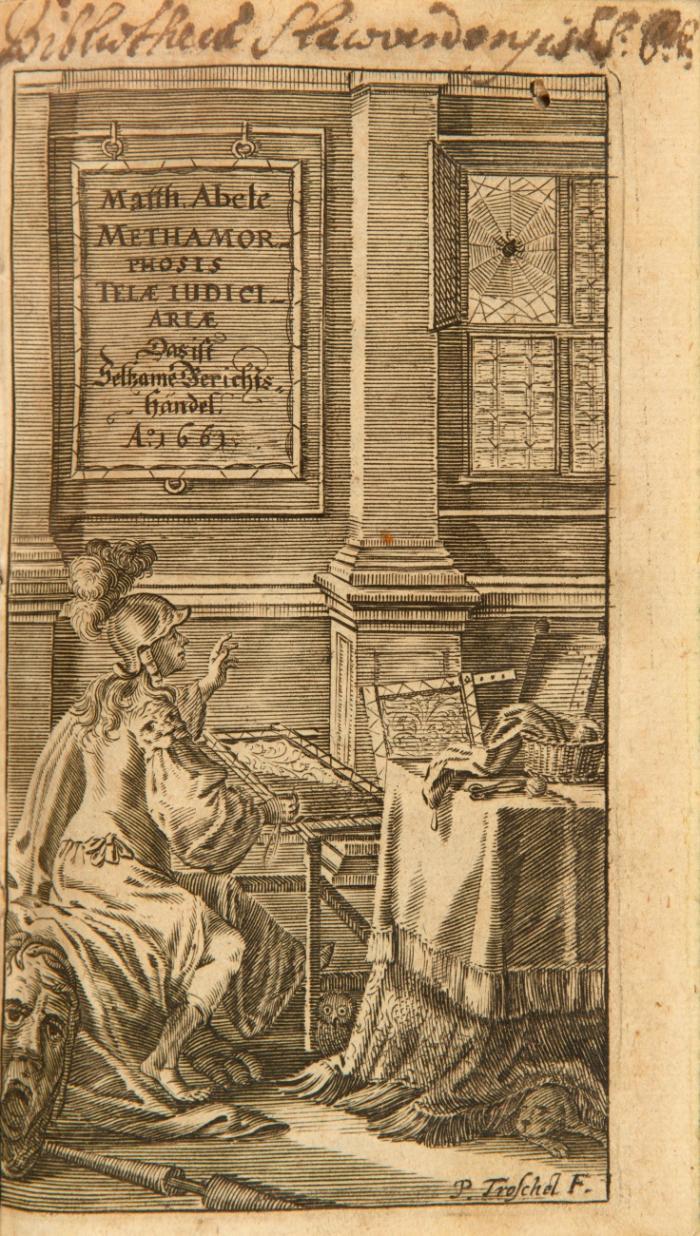 Metamorphosis telae judiciariae, Das ist: Seltzame Gerichtshändel samt denen hierauf geichsfalls seltzam erfolgten Gerichts=Aussprüchen. Zusammengetragen mit lustigen Anmerkungen erläutert auch unterschiedlichen Geschichten vermehret und an vielen Orten verbessert. 2 Teile in 1 Band.