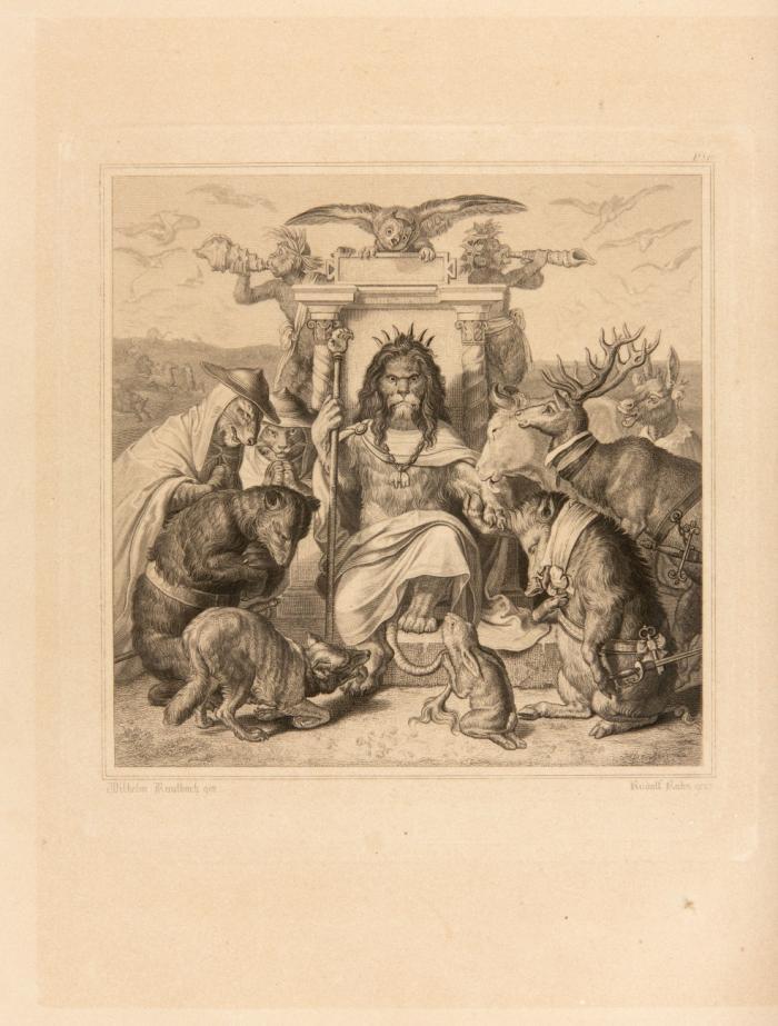 Reineke Fuchs. Zeichnungen von Wilhelm von Kaulbach, gestochen von R. Rahn und A. Schleich.