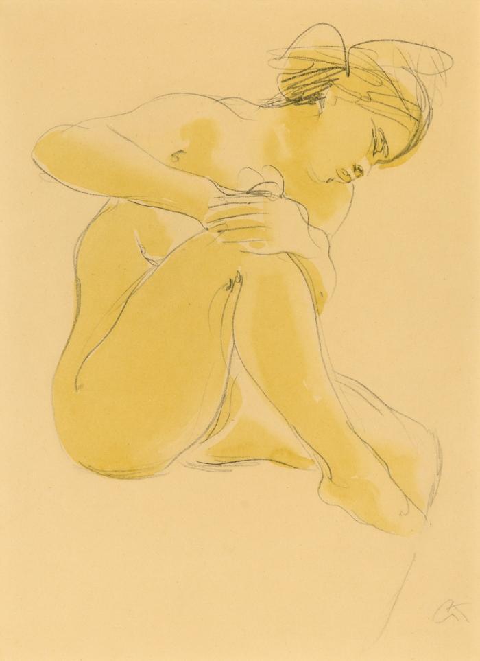 SITZENDER WEIBLICHER AKT (STUDIE)