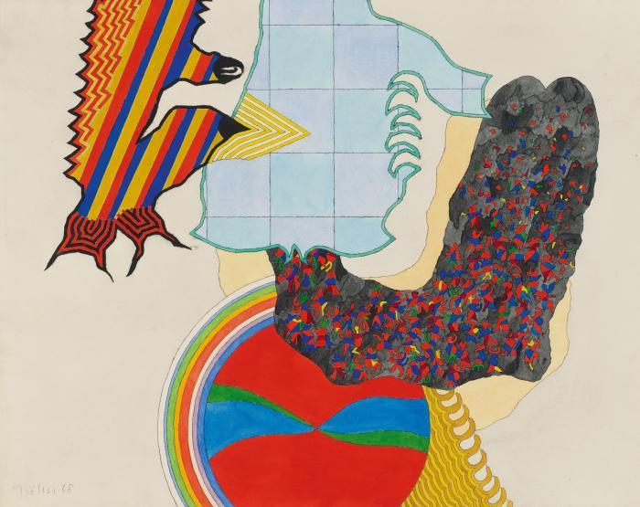 Heinz Trökes. Belebte Blase. 1968. Aquarell. Signiert.
