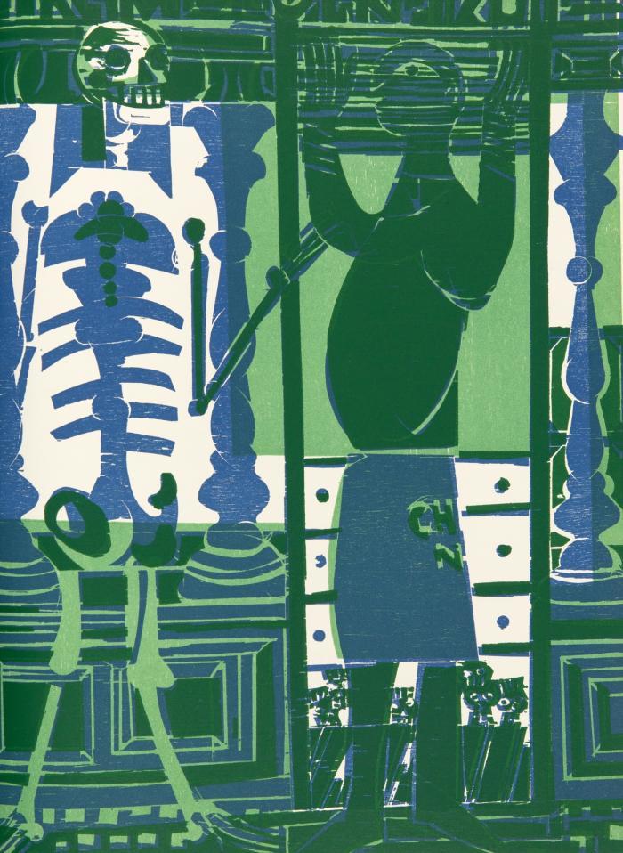 Totentanz von Basel mit den Dialogen des mittelalterlichen Wandbildes.
