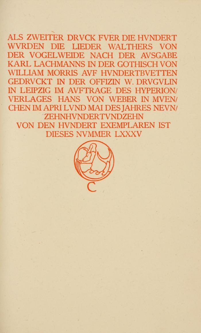 Die Lieder [...]  nach der Ausgabe Karl Lachmanns.