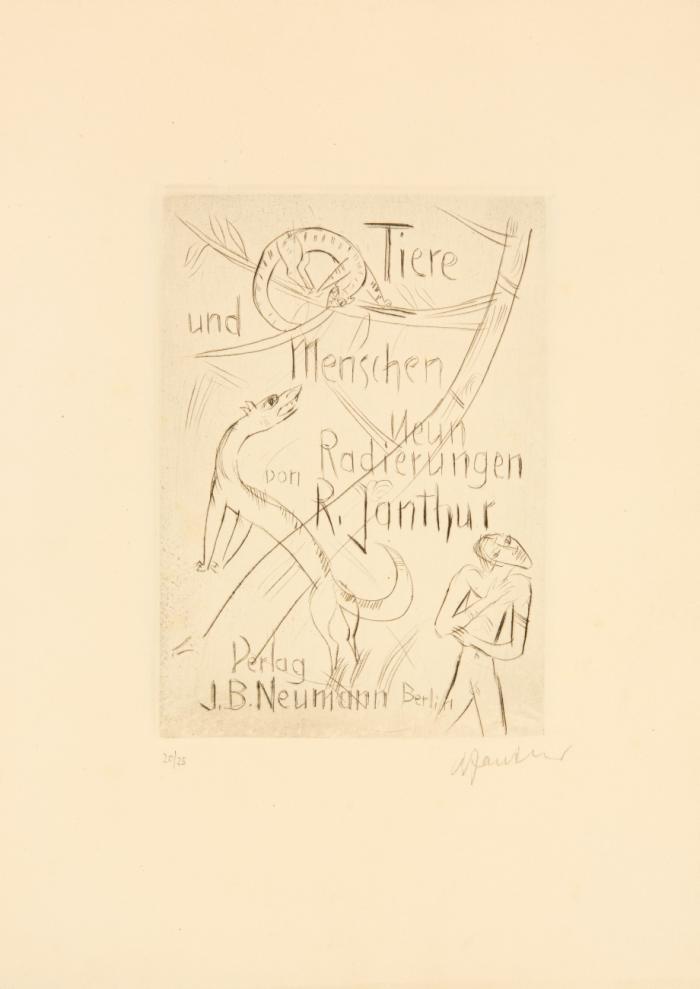 Richard Janthur: Folge von 11 (inkl. Titel, 1 doppelt vorh.) sign. OrRadierungen.