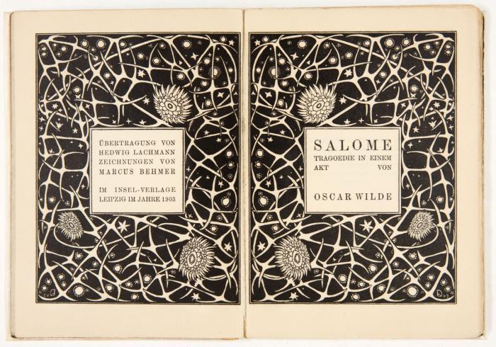 Salome. Tragoedie in einem Akt. Übertragen von Hedwig Lachmann.