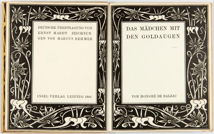 Das Mädchen mit den Goldaugen. Deutsche Übertragung von Ernst Hardt. Zeichnungen von Marcus Behmer.