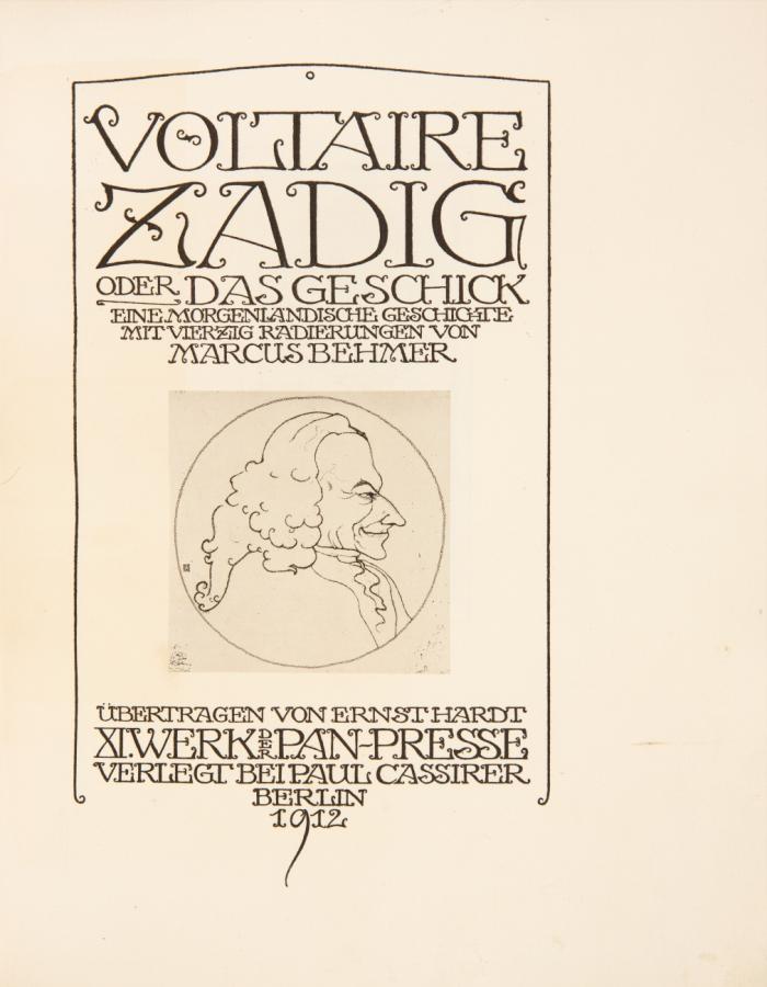 Zadig oder das Geschick. Eine morgenländische Geschichte. Übertragen von Ernst Hardt.