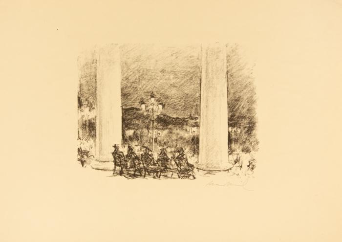 Acht Lithographien aus Baden Baden.