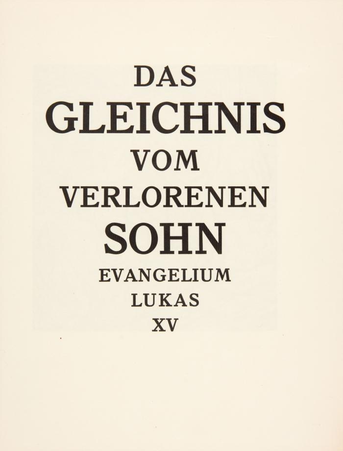 Hans Orlowski: Das Gleichnis vom verlorenen Sohn. Evangelium Lukas XV.