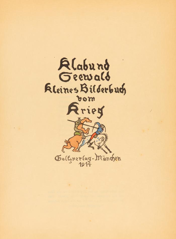 Kleines Bilderbuch vom Krieg.
