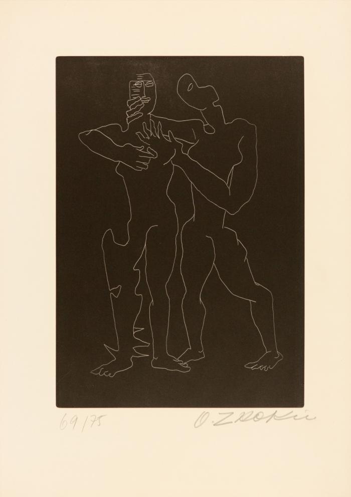 Sept calligrammes. Ossip Zadkine Dix eaux-fortes originales.